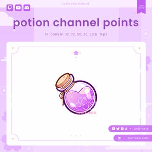 Potion Twitch Channel Points Icon (Purple)| Cute Emotes, Sub Badges for Streamers, YouTube & Discord Roles