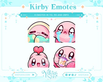 Pink Puff Emote Set 1 for Twitch/Discord/Youtube |  Custom Twitch Emotes | Discord Emotes | Discord Stickers | Stream Emotes | Chibi Emotes