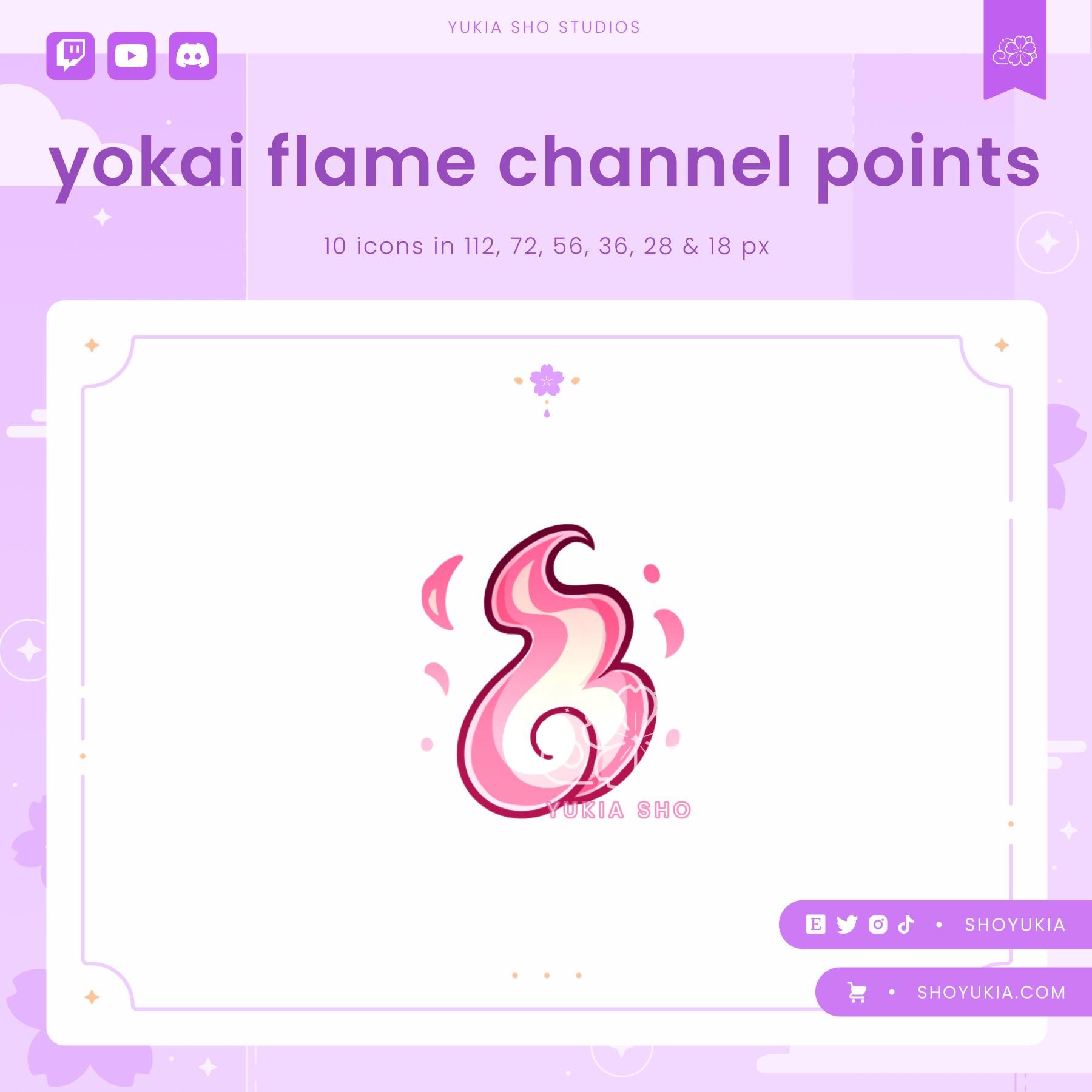 Yokai Flame (pink)twitch Channel Point Icon | Emotes, Sub Badges for ...