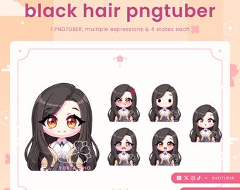 Female Chibi PNGTuber Avatar | VTuber Streamer Model for Twitch, Youtube