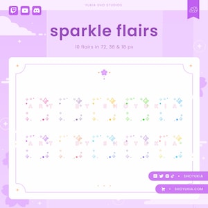 Sparkle Twitch Badge Flair | Cute Add-On Icons for Tiered Stream Sub Badges