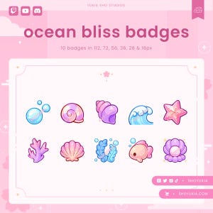 Twitch Sub Badges : Ocean Bliss  (Purple) | Bit Badges, Channel Point Icons for Discord & YouTube