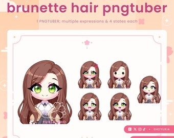 Female Chibi PNGTuber Avatar | VTuber Streamer Model for Twitch, Youtube