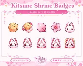 Kitsune Shrine (Red) Sub Badges for Twitch/YouTube/Discord | Bit Badges | Twitch Sub Badges | Stream Badges | Discord Roles | Youtube Badge