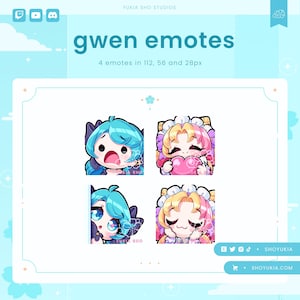 Gwen Twitch Emote Pack | Cute LoL Emotes for Streamers, YouTube, Discord, Tiktok