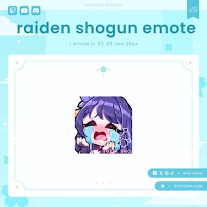 Könnte beinhalten: Ein Anime-Charakter in Lila und Blau mit langen lila Haaren und einem blauen Kleid weint. Der Charakter befindet sich in einem weißen Rahmen mit hellblauem Hintergrund. Der Text "YUKA SHO" ist in der rechten unteren Ecke des Bildes sichtbar.