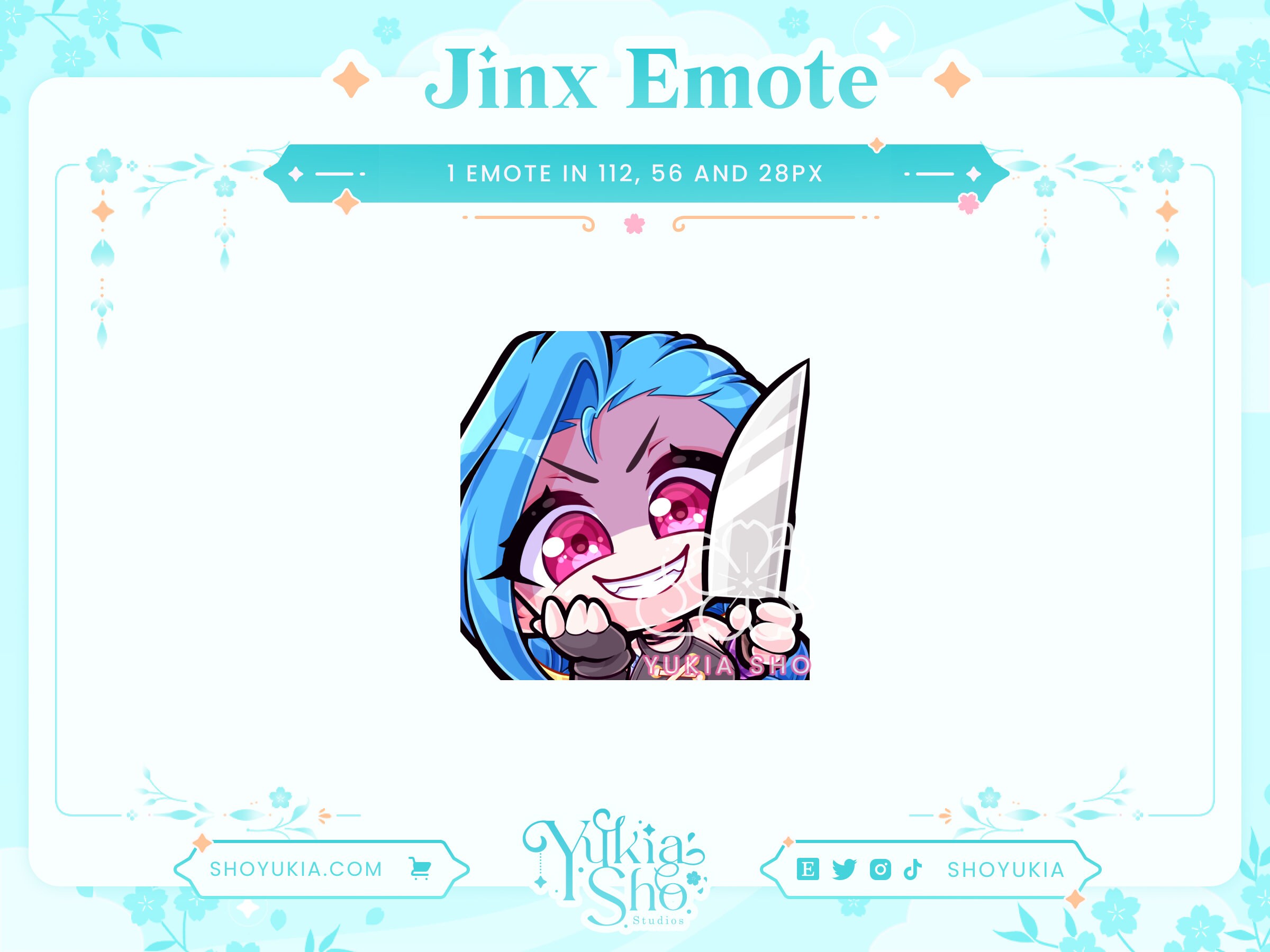 Jinx Knife Emote for Twitch/discord/ Custom Twitch Emotes Discord  Emotes Discord Stickers Stream Emotes Emote Pack 