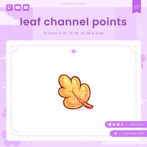 Leaf Twitch Channel Points Icon (Yellow)| Cute Emotes, Sub Badges for Streamers, YouTube & Discord Roles