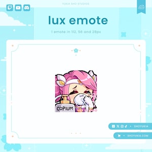 Lux Copium Twitch Emote | Cute LoL Emote Pack for Streamers, YouTube, Discord, Tiktok