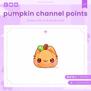 Kitten Pumpkin Twitch Channel Points Icon | Cute Emotes, Sub Badges for Streamers, YouTube & Discord Roles