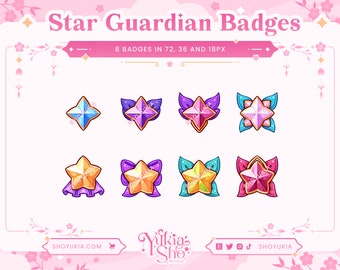 Star Guardian (Set 1) Sub Badges for Twitch/YouTube/Kick/Discord | Bit Badges | Twitch Sub Badges | Subscriber Badges | Discord Roles