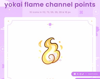 Yokai Flame  (Gold) Twitch Channel Point Icon | Emotes, Sub Badges for Discord & Youtube