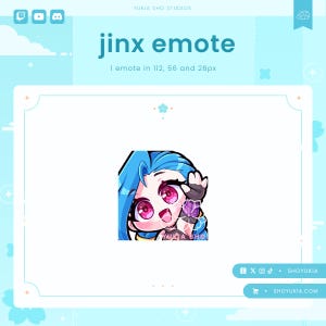 Jinx Wave Twitch Emote | Cute LoL Emote Pack for Streamers, YouTube, Discord, Tiktok