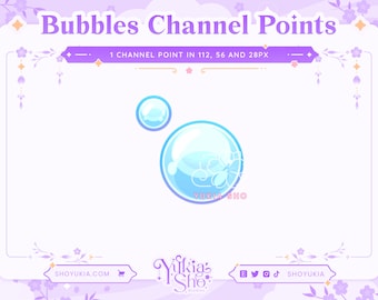 Points de chaîne Bubbles pour Twitch | Icône de point de chaîne Twitch | Émoticônes Twitch | Emotes en streaming | Échanger des points de chaîne