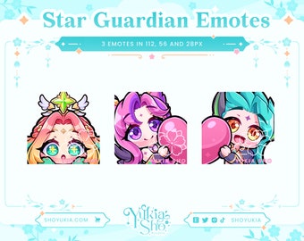 Star Guardian Emote Set (Set 2) for Twitch/Discord/Youtube |  Custom Twitch Emotes | Discord Emotes  | Discord Stickers | Emote Pack