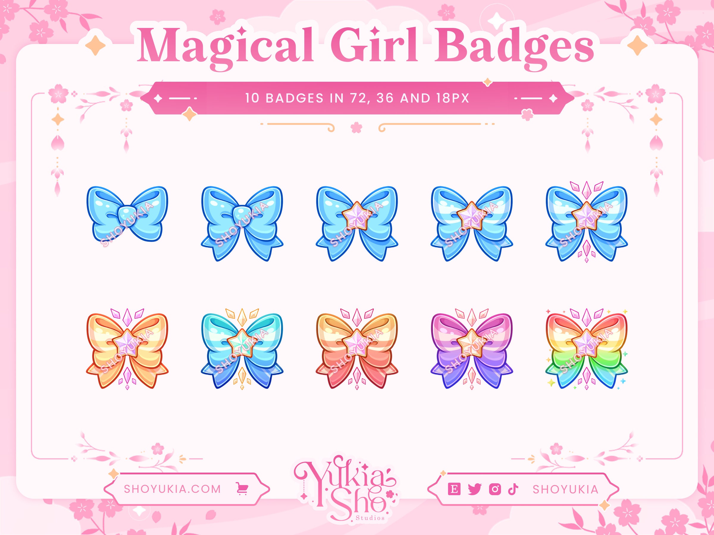 Magical Girl Sub Badges Blue | Premade Twitch Sub Badges | Twitch Bit  Badges | Discord Roles | Channel Points Icons