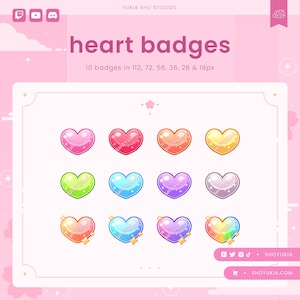 Twitch Sub Badges : Heart  | Bit Badges, Channel Point Icons for Discord & YouTube