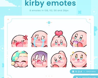 Twitch Emote Pack : Pink Puff  | Stream Emotes for Discord, YouTube & TikTok