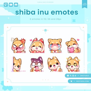 Twitch Emote Pack : Shiba Inu  (Red) | Dog Emotes for Discord, YouTube & TikTok