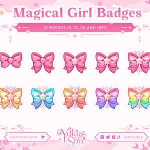 Magical Girl Sub Badges (Pink) for Twitch/YouTube/Discord | Bit Badges | Twitch Sub Badges | Subscriber Badges | Discord Roles Twitch Badge