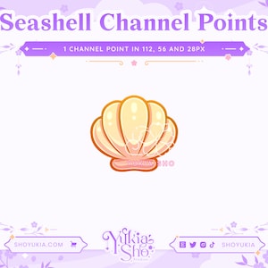 Seashell Channel Points (Yellow) for Twitch| Twitch Channel Point Icon | Twitch Emotes | Stream Emotes |  Discord