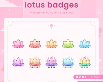 Twitch Sub Badges : Spirit Blossom Lotus  | Bit Badges, Channel Point Icons for Discord & YouTube