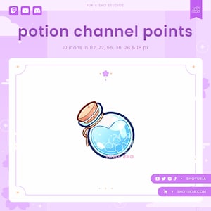 Potion Twitch Channel Points Icon (Blue)| Cute Emotes, Sub Badges for Streamers, YouTube & Discord Roles