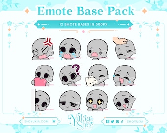 12 DIY Emote Base Pack (PERSONAL USE) (Set 1) for Twitch/Youtube/Discord | Emote Bases | Custom Emote |  Emote Template | Discord Emote Base