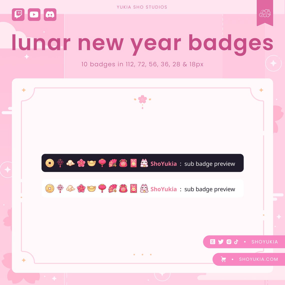 Sub Years Lunar New Year Twitch Sub Badges | Bit Badges & Channel Points for ...