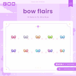 Bow Twitch Badge Flair | Cute Add-On Icons for Tiered Stream Sub Badges | Stream