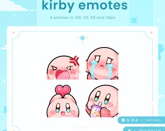 ピンクパフTwitchエモートパック（セット1）｜配信、Discord、YouTubeエモート