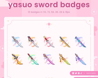 Twitch Sub Badges : Yasuo Sword  | Bit Badges, Channel Point Icons for Discord & YouTube