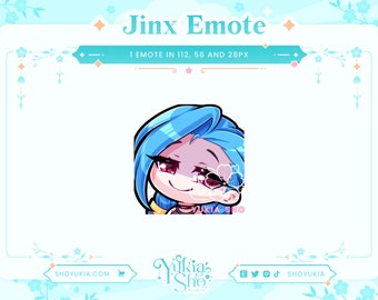 Jinx Smug Emote for Twitch/Discord/Youtube |  Custom Twitch Emotes | Discord Emotes  | Discord Stickers | Stream Emotes | Emote Pack