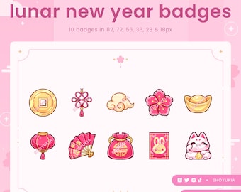 Lunar New Year Twitch Sub Badge | Bit Badges & Channel Punkte für Discord