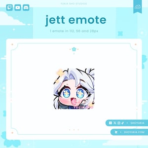 May include: A digital illustration of a cartoon character with white hair and blue eyes. The character is wearing a blue jacket and has a pink and white star above their head. The text "YUKIA SHO" is visible in the image.