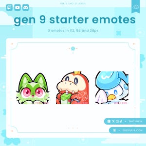Twitch Emote Pack : Gen 9 Starter   | Emotes for Discord, YouTube & TikTok