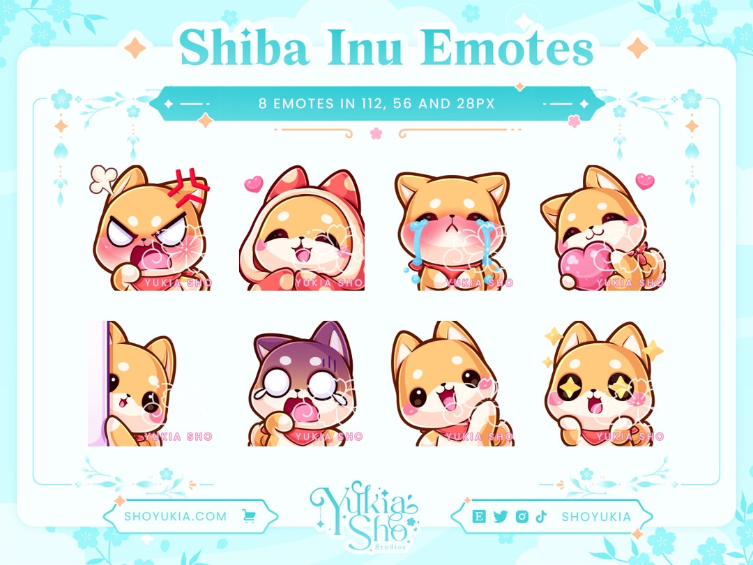Shiba Inu Emote Pack red for Twitch/discord/youtube Custom Twitch ...