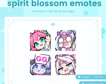 Twitch Emote Pack : Spirit Blossom  (Set 1) | LoL Emotes for Discord, YouTube & TikTok