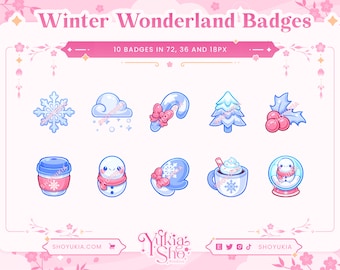 Winter Wonderland Badges for Twitch/YouTube/Discord | Bit Badges | Twitch Sub Badges | Subscriber Badges | Discord Roles | Stream Badges