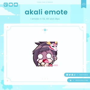 Twitch Emote: Akali Spooked   | LoL Emote Pack for Discord, YouTube & TikTok