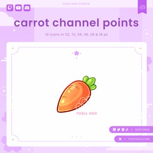 Carrot Twitch Channel Points Icon | Cute Emotes, Sub Badges for Streamers, YouTube & Discord Roles