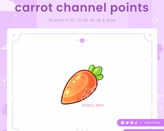 Twitch Channel Point Icon : Carrot  | Streamer Emotes, Sub Badges for Discord & YouTube