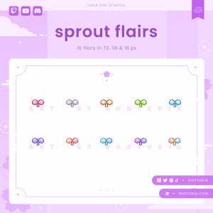 Sprout Twitch Badge Flair | Cute Add-On Icons for Tiered Stream Sub Badges
