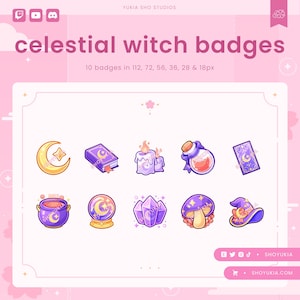 Twitch Sub Badges : Celestial Witch  (Violet) | Bit Badges, Channel Point Icons for Discord & YouTube
