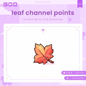Twitch Channel Point Icon : Leaf (Red) | Streamer Emotes, Sub Badges for Discord & YouTube