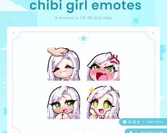 Chibi Girl (set 2) Twitch-emotepakket | Anime Discord-emoties
