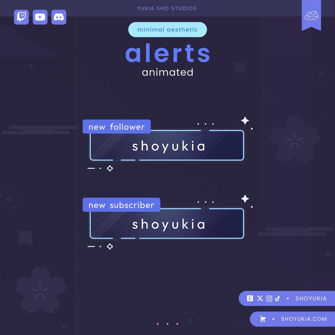 Animated Stream Alerts : Minimal (blue) | Graphics for Youtube ...