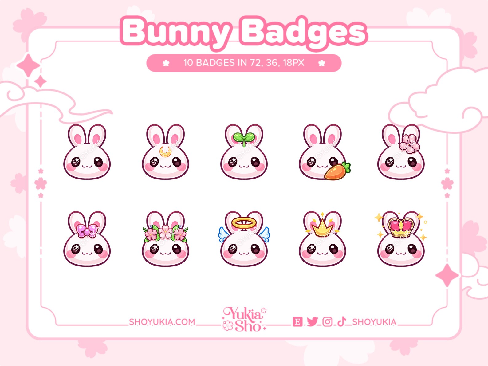 Bunny Sub Badges for Twitch/youtube/discord Bit Badges - Etsy