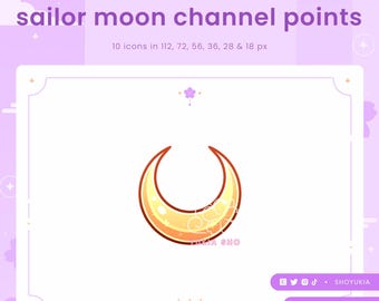 Usagi Moon Twitch Channel Point Icons | Cute Emotes, Sub Badges for Streamers, YouTube & Discord Roles