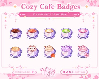 Cafe Coffee Badges for Twitch/YouTube/Kick/Discord | Bit Badges | Twitch Sub Badges | Subscriber Badges | Discord Roles | Stream Badges